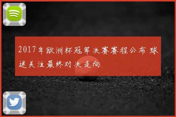 2017年欧洲杯冠军决赛赛程公布 球迷关注最终对决走向
